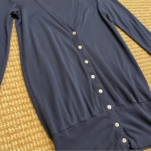 Splendid Blue Cotton V-Neck Cardigan Small - Picture 7 of 7